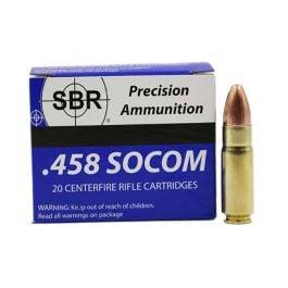 SBR .458 SOCOM Ammunition 500 Grain FMJ Subsonic 20 Rounds