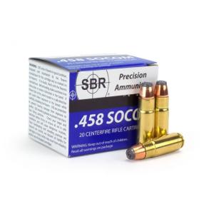 SBR Ammo .458 SOCOM 300 Grain JHP 1845 fps 20 Rounds
