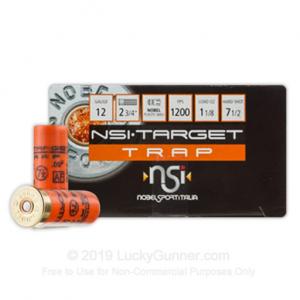 Noble Sport Target Trap Shotshells 12 ga 2-3/4" 1-1/8 oz 1200 fps #7.5 25/ct