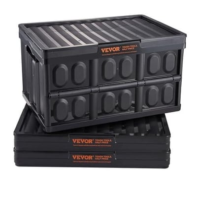 VEVOR 45L Collapsible Storage Bins with Lids 3 Packs