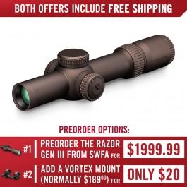 Vortex Razor HD GEN III 1-10x24 Riflescope EBR-9 (MOA) Reticle 34mm Tube V-RZR-11001