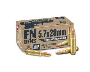 FN USA DFNS SS200 Personal Defense Ammunition 5.7x28mm 30gr JHP 1894 fps 50/ct SS200 DFNS