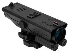 NcSTAR Delta 4X30mm Fixed Magnification Riflescope w/ Red & White LED Navigation Lights,Black