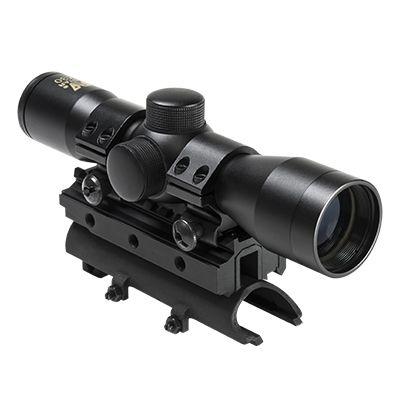 NCStar KSKSC430B-A SKS Tri Rail Cover with 4x30mm Compact Scope and 1" Rings, Black KSKSC430B-A