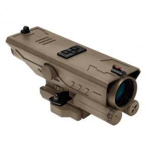 NcSTAR Delta 4X30 Riflescope,P4 Sniper Reticle,Red/Blue Illumination,Red/White Navigation LED,Quick Release,Green Lens, Tan