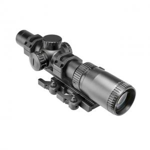 NcSTAR STR Series 1-6x24mm, 30mm Tube, Green/Red Low Power Variable Reticle, Green Lens w/ VISM VMSPRBV2 Mount Combo, Black