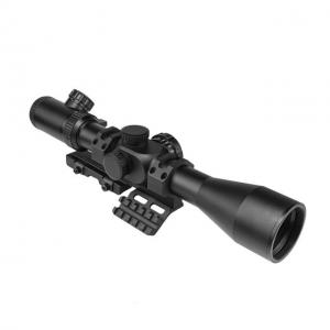 NcSTAR STR Full Size Riflescope, 4-16x44mm, 30mm Tube, Illuminated P4 Sniper Glass Etched Reticle w/ Cantilever Mount, Black
