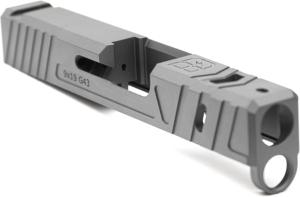 Bishop Defense Glock 43 Gen 3 Slide, Tier 2, Tungsten BDSLG43G3T2TNG