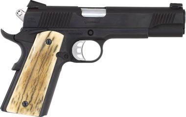 Tyler Gun Works 1911 GOVT Blue/Black Ivory/Pearl Grips Adjustable Sights