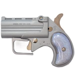 Old West Short Bore Gray Satin with Blue Pearl Grips
