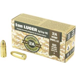Patriot Sports 9mm Ammo 124 Grain FMJ 1000 Rounds