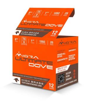 Migra Dove Ultimate Load 12 Gauge 2-3/4" 7.5-9 Stacked 1-1/4oz Ammo, 25rds - M-12UD-75-9