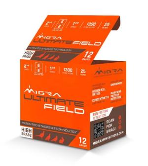 Migra Ultimate Field 12 Gauge 2-3/4" 6-8 Stacked 1-3/8oz Ammo, 25rds - M-12UF-6-8