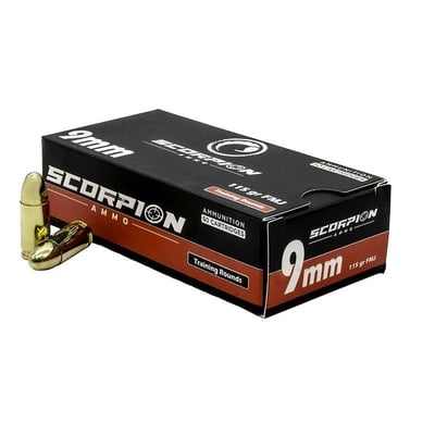 Scorpion Ammo 9mm 115gr FMJ 50 Rounds