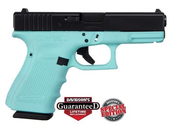 Glock 19 Gen 4 Apollo Custom Edition;Cerakote Robins Egg Blue Elite Black Slide