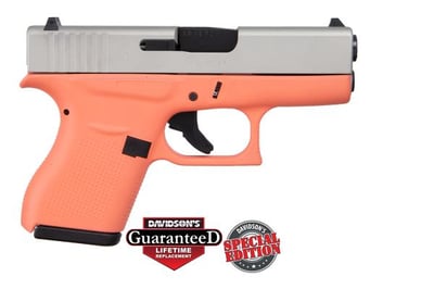 Glock 43 USA Manufacture, Apollo Custom Edition;Width 1.02, Coral Frame Shimmering Aluminum Slide