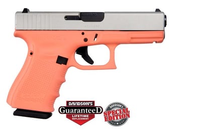 Glock 19 Gen 4 Apollo Custom Edition;Coral Frame Shimmering Aluminum Slide
