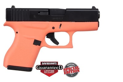 Glock 43 USA Manufacture, Apollo Custom Edition;Width 1.02, Coral Frame Elite Black Slide