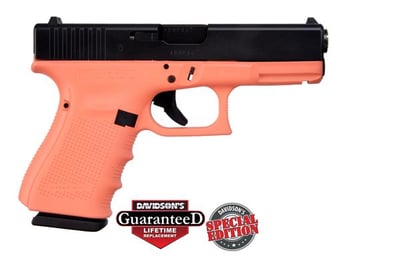 Glock 19 Gen 4 Apollo Custom Edition;Coral Frame Elite Black Slide