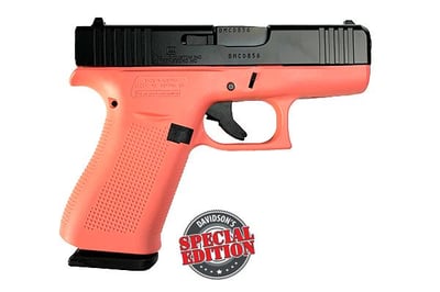 Glock 43X Coral Apollo Custom Edition;Coral Frame, Elite Black Slide