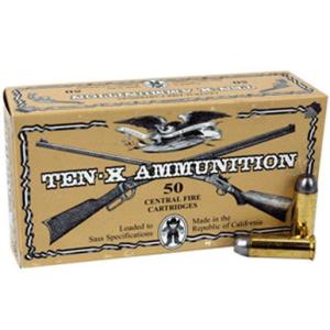 Ten-X Ammo .38 Long Colt 150 Grain Hollow Base Flat Point Bullet Black Powder Cartridge 599 fps 50 Rounds  854129001901