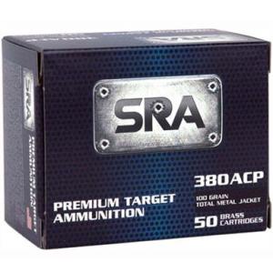 Steel Ridge Premium Target .380 ACP Ammo TMJ FP, 100 Grain, 950 fps, 50 Rounds