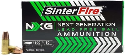 Sinterfire NXG Lead-Free Ball 9mm FMJ 100 Grain 50 Rounds