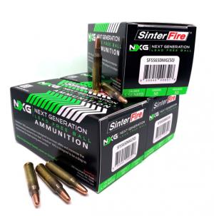 Lake City 5.56mm, 50 Grain, NXG, Brass Cased Centerfire Rifle Ammo, 50 Rounds, SF55650NXG
