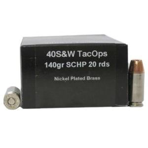 PNW Arms TacOps Ammo .40 S&W 140 Grain Copper HP 20 Rounds