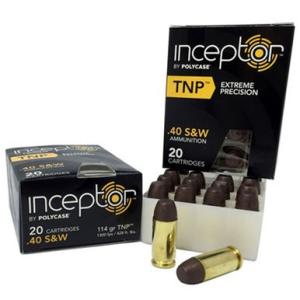 PolyCase Inceptor .40 S&W Ammo 114 Grain Cu/P RN 20 Rounds