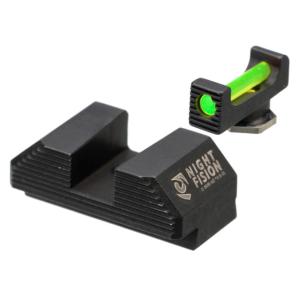Night Fision Glock 17/19/45/48 Standard Height Fiber Optic Sight Set, Green Front, Black