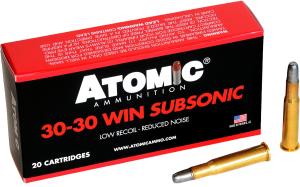 Atomic Ammunition .30-30 Winchester 165 gr LRNFP 20rds Rifle Subsonic Ammo for Quiet Performance - 00410 