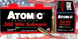 Atomic Ammunition .308 Winchester Subsonic 175 Grain Full Metal Jacket Centerfire Rifle Ammo 