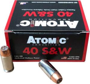 ATOMIC AMMO .40SW 155GR. BONDED JHP 20-PACK 