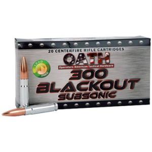 OATH Subsonic .300 Blackout Ammo 205 Grain Solid Copper Projectile 1000 fps 20 Rounds