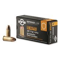 PPU Defensive Line, .32 ACP, JHP, 71 Grain, 50 Rounds PPD32A
