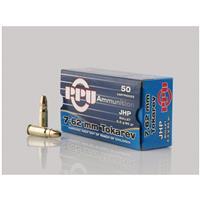 PPU, 7.62x25mm Tokarev, JHP, 85 Grain, 50 Rounds