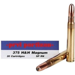 Prvi Partizan Ammo .375 H&H Magnum 300 Grain SPRN 2530 fps 20 Rd./Box