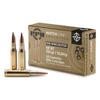 PPU Match Line, .308 Winchester, HPBT, 155 Grain, 20 Rounds 8605003812128