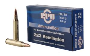 PPU Rifle Line, .223 Remington, SP, 55 Grains, 20 Rounds