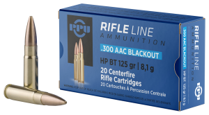 PPU Standard Rifle Ammunition .300 AAC Blackout 125 gr HPBT 1340 fps 20/ct