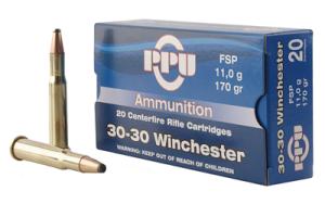 PPU PP30302 Standard Rifle  30-30 Win 170 gr Flat Soft Point (FSP) 20 Bx/ 10 Cs
