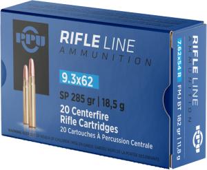 PPU, 9.3x62mm, SP, 285 Grain, 20 Rounds