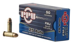 25 ACP Prvi Partizan 50 FMJ PPH25