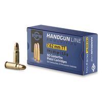 PPU Handgun Ammunition 7.62mm Tokarev 85 gr FMJ 1720 fps 50/ct