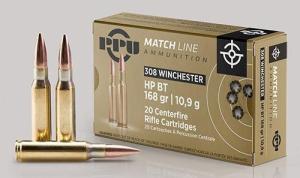 PPU Match Rifle Ammunition .308 Win Match 168 gr HPBT 2610 fps 20/ct PPM3082