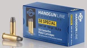 PPU Handgun Line, .38 Special, SWC, 158 Grain, 50 Rounds
