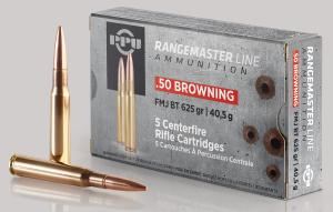 PPU Rangemaster Rifle Ammunition .50 BMG 625gr FMJ 2940 fps 5/ct 