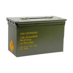 PPU Rangemaster 5.56x45mm 55 Grain FMJBT Ammo - 1000 Rounds