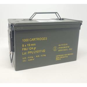 PPU Rangemaster Ammunition 9mm Luger 124gr FMJ 1263 fps 1000/ct (Metal Can)